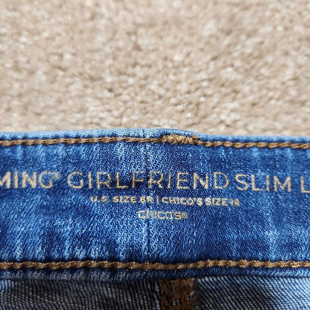 Chico's Women 8 So Slimming Girlfriend Slim Leg Ankle Mid Rise Jeans - Picture 5 of 10